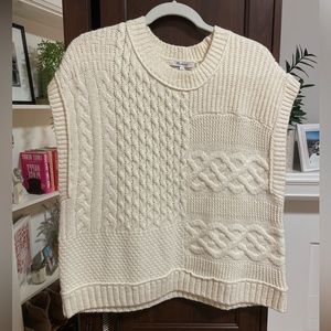 Madewell Cream Patchwork Knit Sweater Vest